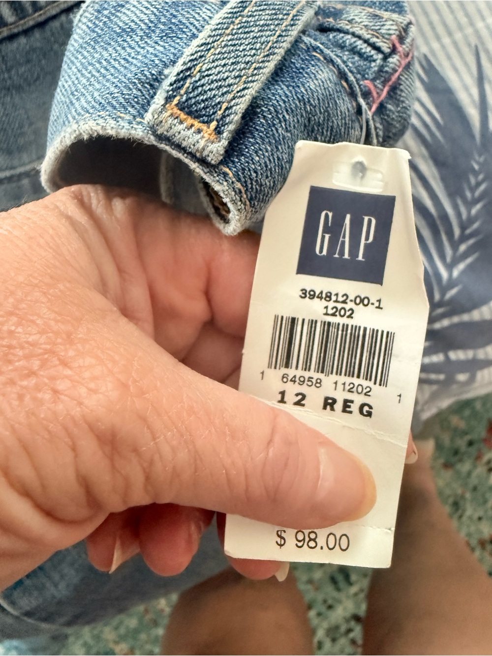 Hand-Embroidered Denim Blue Jeans - Sunset Landscape by GAP - Picture 6 of 6